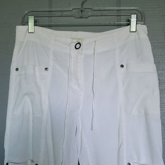 Eileen Fisher Organic Linen Cropped Cargo Pants. Size 4 - Picture 2 of 6
